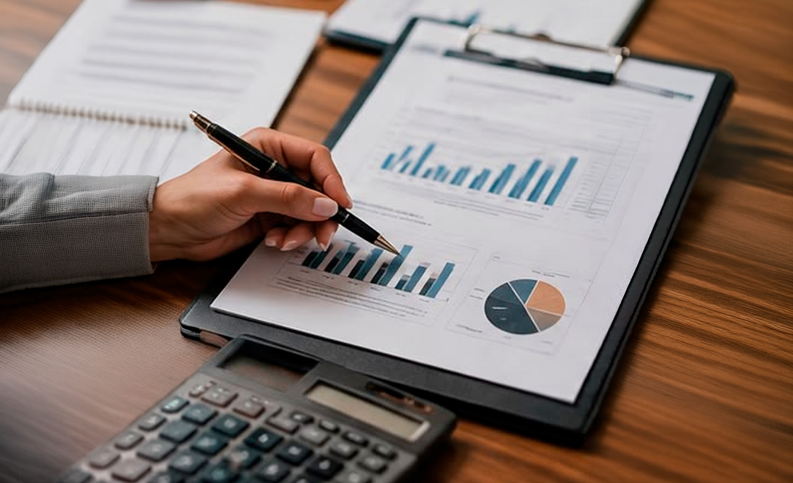 Financial advisor reviewing documents with a client